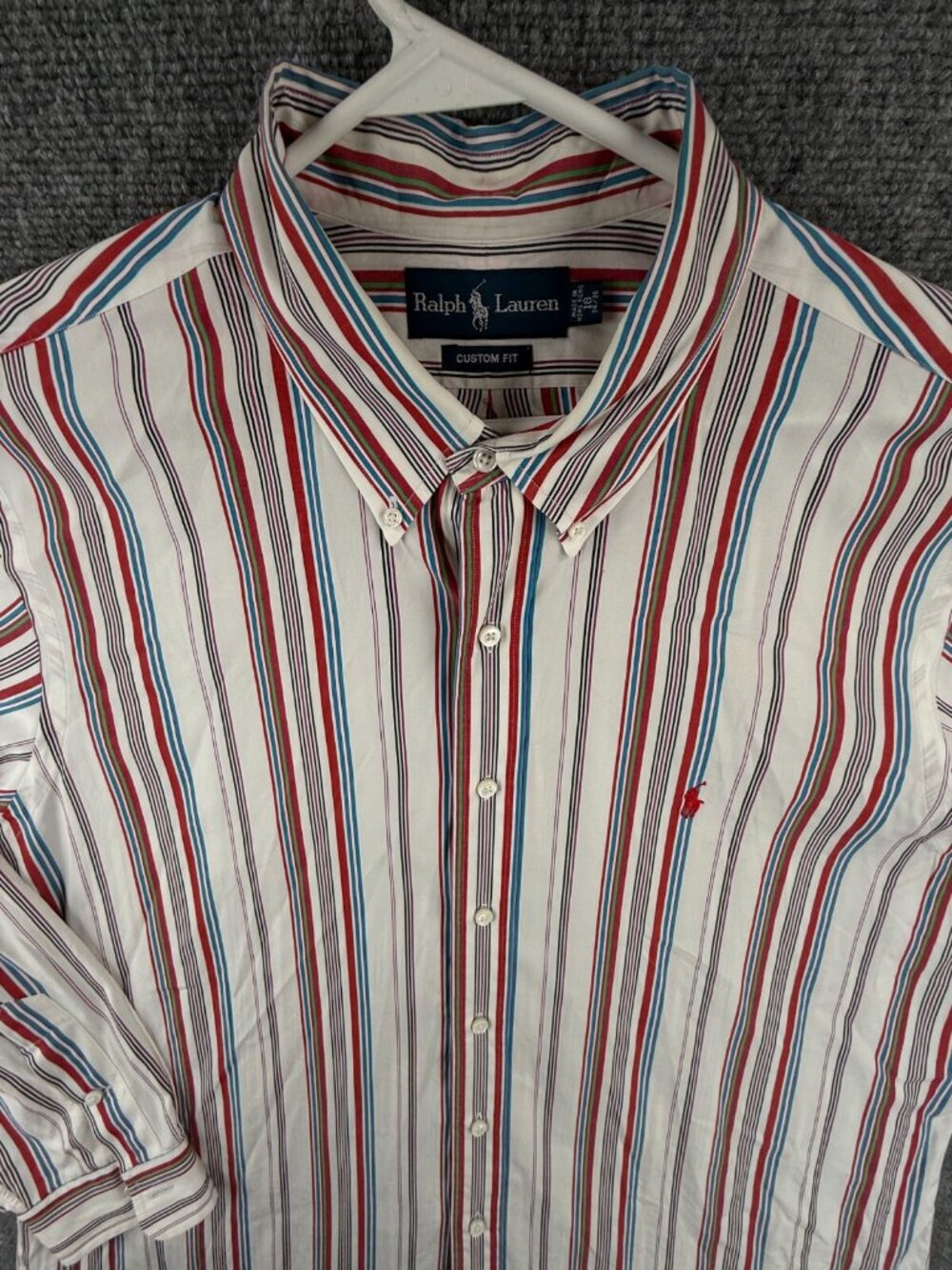 Ralph Lauren Colorful 18 34/35 Custom Fit Button Up Shirt Long Sleeve Striped